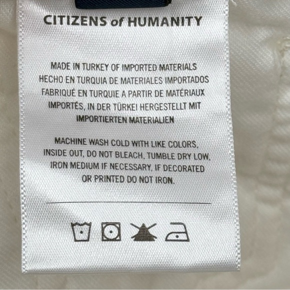 Citizens of Humanity Camilla Frayed Hem Shorts Sz 24 White Button Fly Distressed - Picture 11 of 12